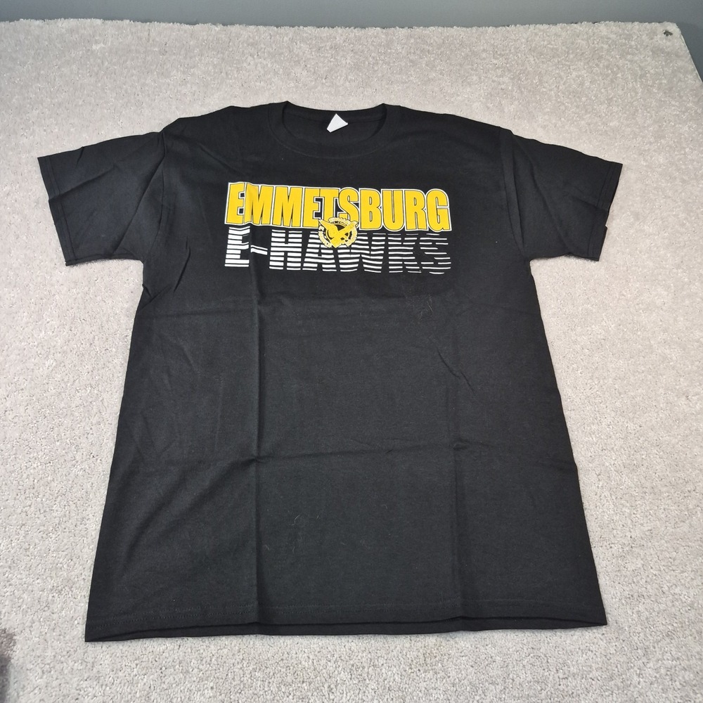 Hanes Black Graphic Short Sleeve Size Medium E-Hawks NWOT Unisex Sports
